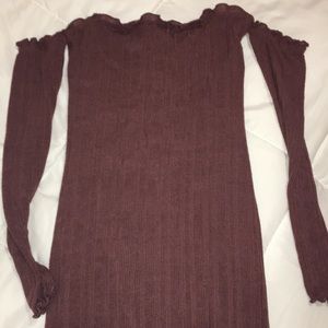 Off the shoulder purple knit dress!
